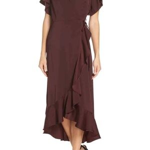 Women Dress Burgundy Brown